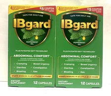 IBgard with Peppermint Oil,ABDOMINAL COMFORT,2 Packs(12 Capsules each)EXP:02/26*