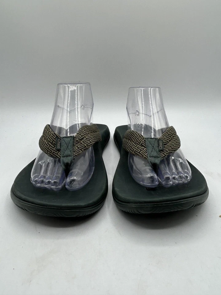 Sandalia Chanclas Chaco Chilso Para Hombre Talla 8 Negra Beige Tanga Sin Cordones Comodidad Foto 2 de 4