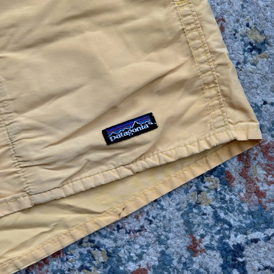 VINTAGE Pantalones Cortos Patagonia Para Hombres Grandes Naranja Melocotón Bolsos Bañador Plisados Años 90 Foto 2 de 4