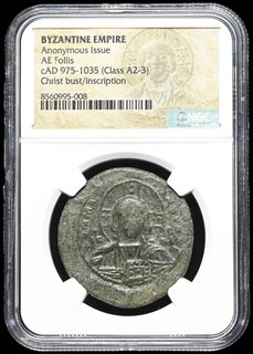 BYZANTINE. Anonymous Christ Follis AD 975 1035. Class A2/A3 NGC Certified
