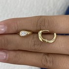 0.7ct PEAR Hoop Earrings Yellow Gold 14K Labcreated Diamond F/VS — photo 2