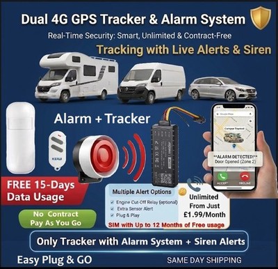 Neu Triple GPS Tracker + Alarmsystem + kostenloser Live-Alarm + Tracking - Wohnmobil - Wohnwagen