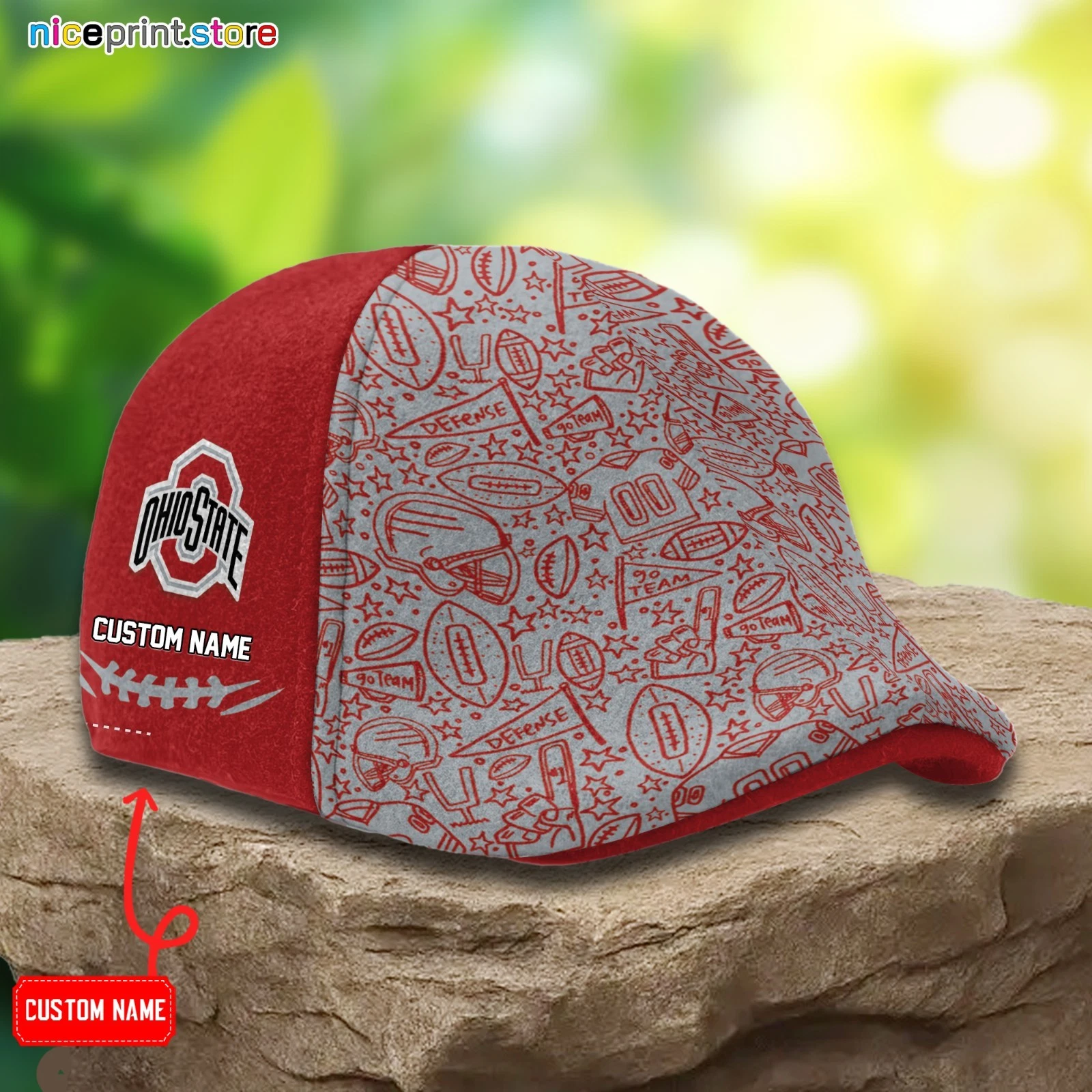 Ohio Team State Buckeyes Ivy Cap NCAA Ivy Cap Flat Cap Driving Cap Golf Cap