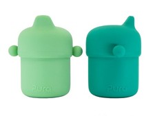 Pura my-my Silicone Sippy Cup 5oz/150ml - Training Cup, Reusable, Platinum Food
