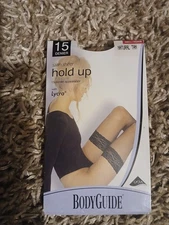 BODYGUIDE Satin Sheer Hold-Up Stockings – S/M - Natural Tan 15 den