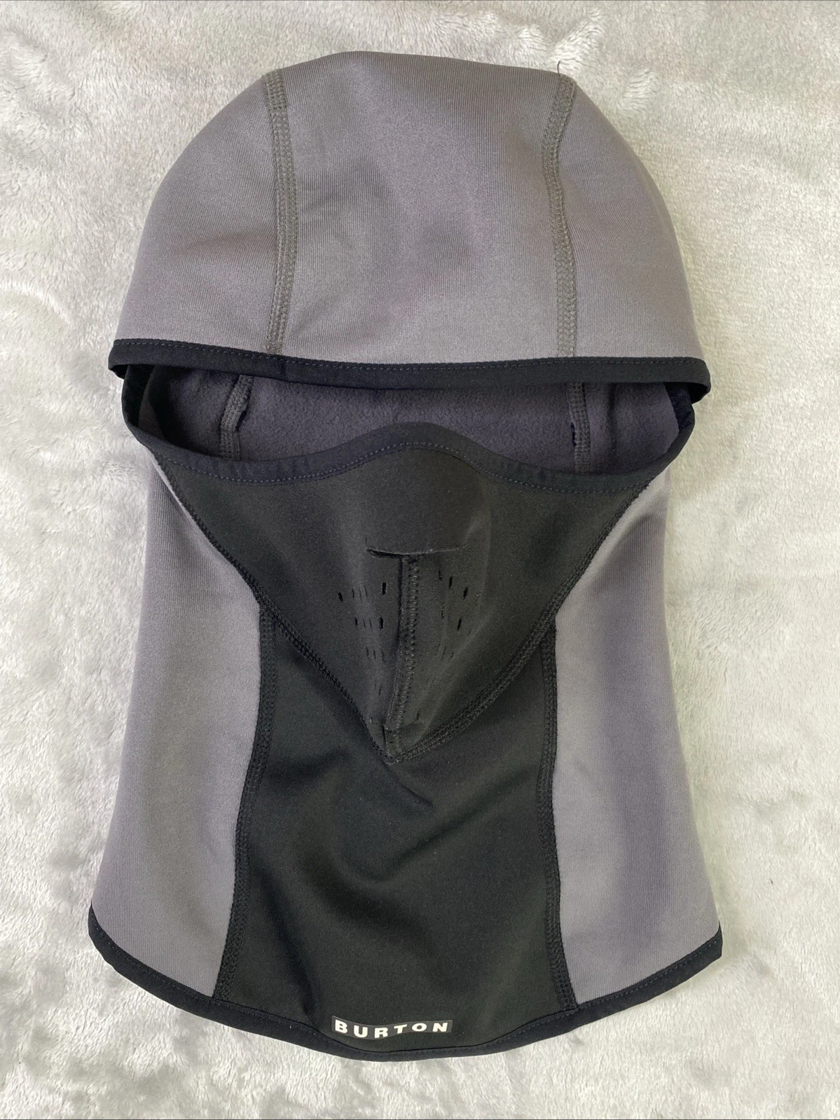 Burton Premium Balaclava Face Mask Mens L XL Gray Black Polartec Snowboard Ski