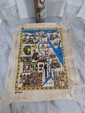 Rare Authentic Hand Painted Ancient Egyptian Papyrus -Nefertari Offerings