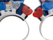 Lot of 2 Patriotic USA Light Up Flashing Headbands Red White Blue July 4 decor