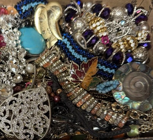 Vintage & Modern Some Signed Costume Jewelry Lot Full Small Priority Box # 112