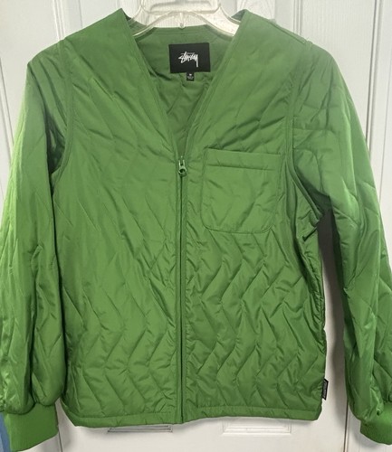 Stussy Convertible Quilted Jacket Vest in Bright Green Women’s Medium - Picture 3 of 9