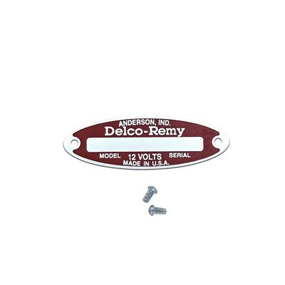 Distributor Tag w/ (2) Rivets Delco 12V -Fits  John Deere  Tractor