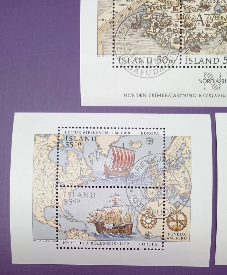 Iceland 🇮🇸 1991 Mini-sheet Stamps ×4 + FREE Shipping - Image 3 of 4