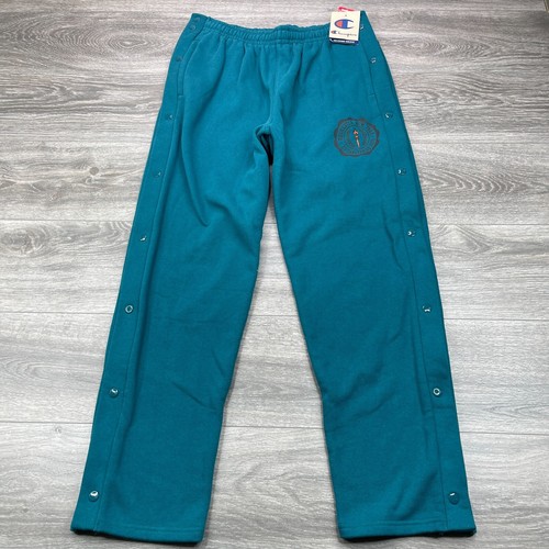 Champion Reverse Weave Tear Away Sweatpants Mens L Blue Teal Heavyweight Retro