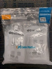 Cable Matters 4-Port Keystone Wall Plate w 10 Blanks, White (10 Pack)