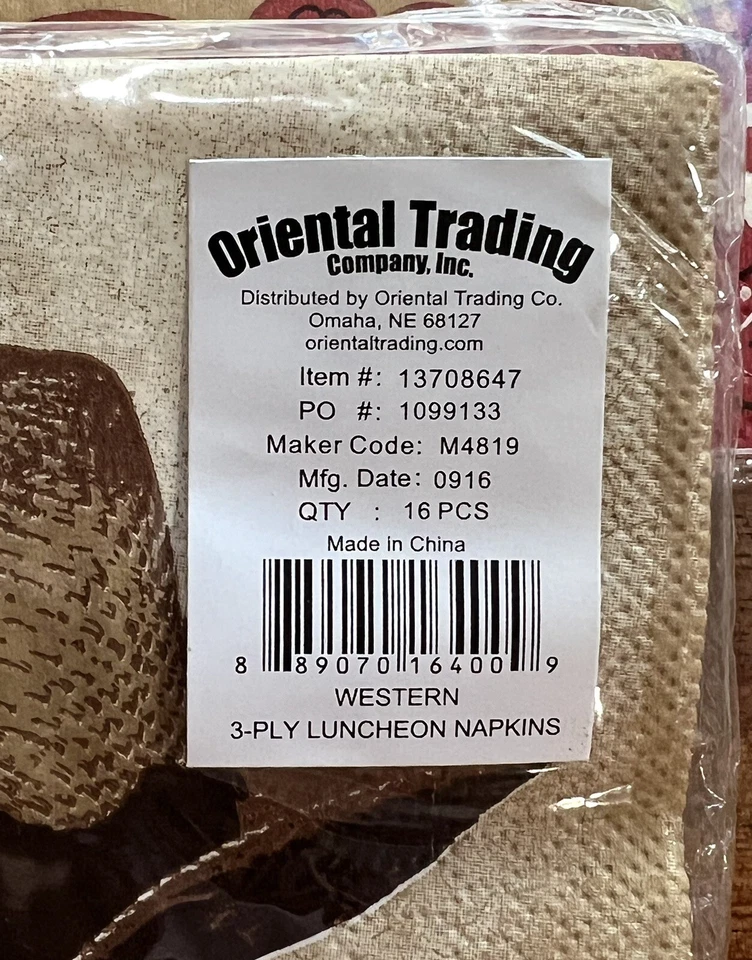 5 paquetes de servilletas de fiesta de cumpleaños temáticas occidentales para vaqueros suministros de fiesta (80 servilletas) Foto 3 de 4