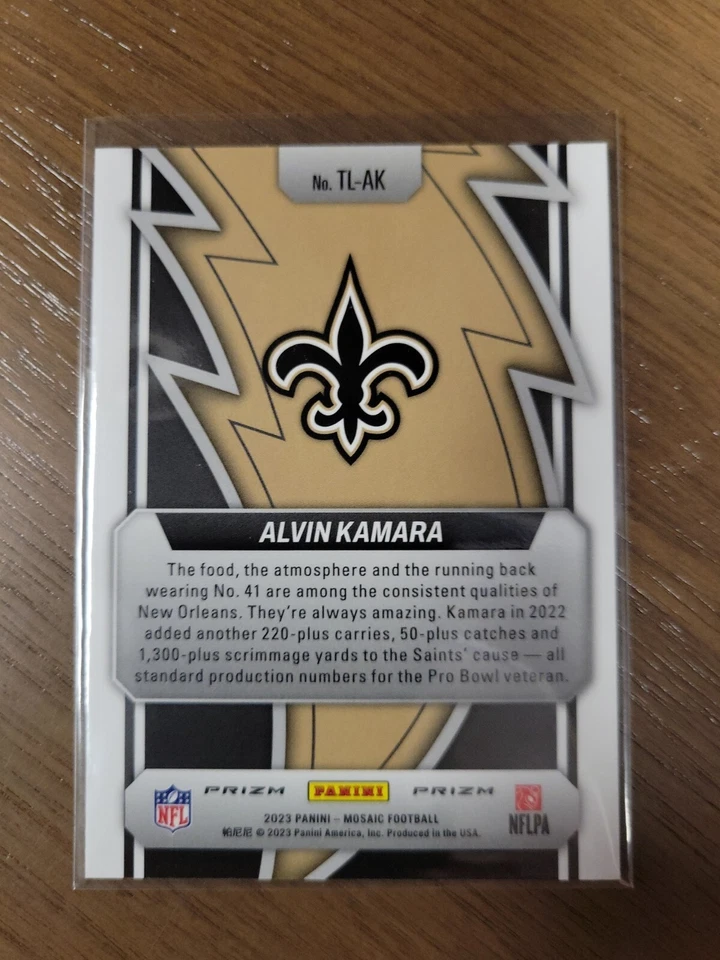 2023 Panini Mosaic Football - ALVIN KAMARA #TL-AK "Thunder Lane" Green Prizm - Image 4 of 4