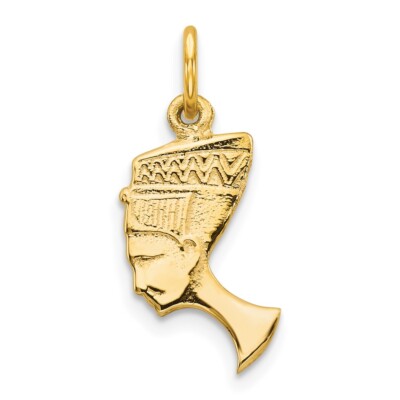 10K Yellow Gold Solid Bust Of Nefertiti Charm | eBay