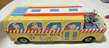 Vintage AH1 Tin Friction Powered ToyMaster School Bus 1960s Japan RARE