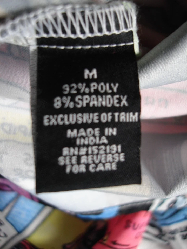 Just Attitude Men's Comic Strip Print Poly/Spandex Button Ft. S/S Shirt Sz. M - Image 4 of 4