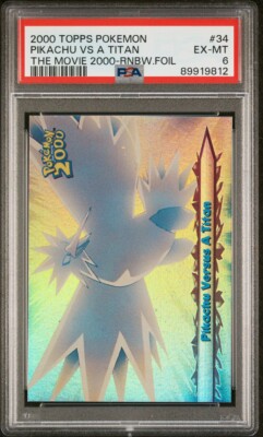 Topps Pokemon The Movie 2000 #34 Pikachu Versus A Titan Rainbow