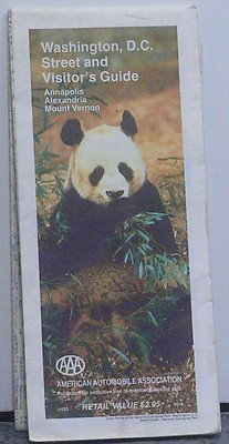 1990 AAA Street Map and Visitor's Guide of Washington D.C.