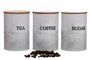 marble tea and coffee canisters