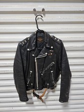 VTG 50s Original Harley Leather Biker Jacket Talon Zip Cycle Champ CUSTOM BACK 