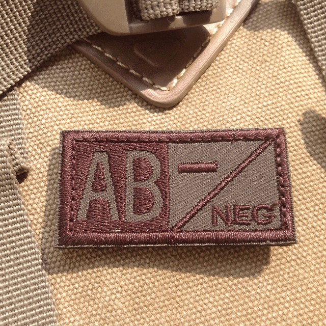 Military Blood Type AB Negative Tactical Army Embroidered Patch