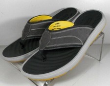 258659 SP38 NEWPORT THONG MEN'S SHOES 9 M GRAY LEATHER SANDALS JOHNSTON MURPHY
