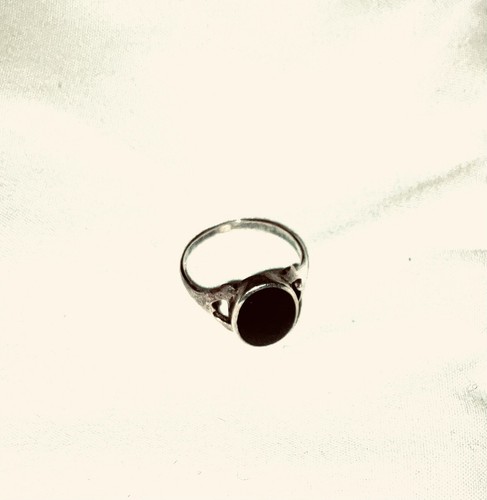 Oval Black Onyx RING 925 STERLING Silver Two Different Maker-Marks - Picture 3 of 23