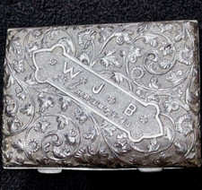 1889 STERLING SILVER PRESENTATION CARD CASE,POSSIBLY WILLIAM JENNINGS BRYAN? LOL