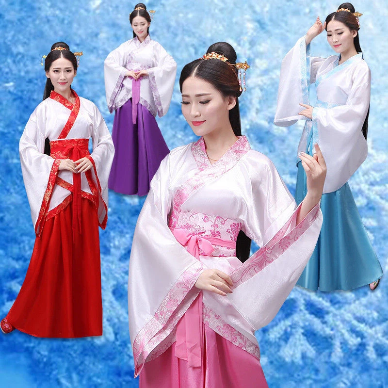 Ancient Chinese Woman Girls Hanfu Tang Traditional Folk Dance Costume Tang  Dress