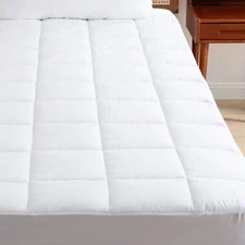 Mattress Pad Cotton Top Pillow Top Mattress Protector Pad Breathable Quilted Fit