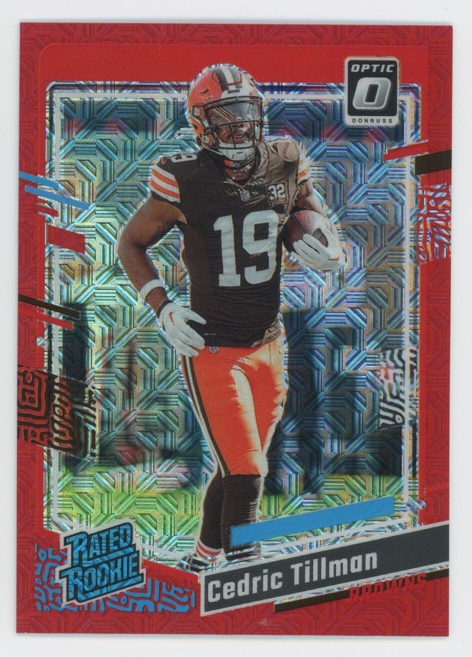 2023 Donruss Optic Cedric Tillman Rated Rookie Red Mojo Prizm #224 Browns