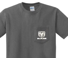 Pocket t-shirt men's Dodge Ram pocket tee for men dark gray dodge trucks