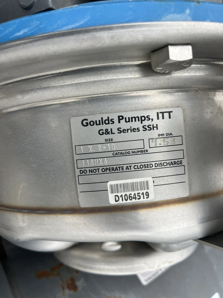 Goulds 泵,11SHK 6 ,208/320-460,10 HP,3PH,3450RPM,Baldor Motor JMM3711T — 第 2/4 张图片