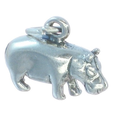 Nilpferd Sterling Silber Charm 0,925 x 1 Hippo Hippos Charms