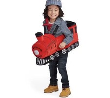 Disfraz de Halloween para niños rojo tren máquina de vapor juego de vestir 3-7 niños pequeños peluche 3D