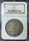 1894 $1 Morgan Silver Dollar, Semi Key Date, NGC Fatty Holder Fine 12 #11011