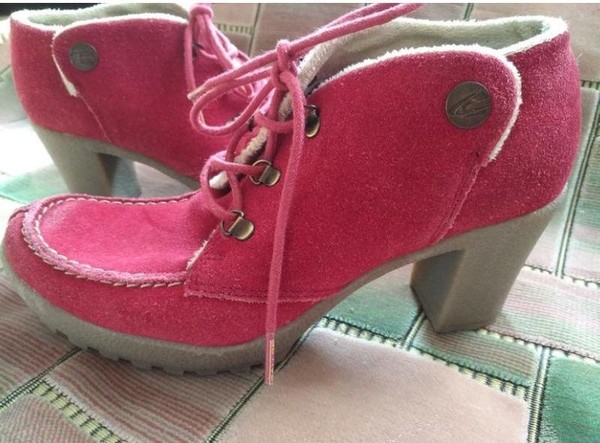 Women Camel Active Boots Red Suede 38