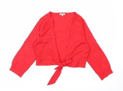 //Text Damen Strickjacke Pullover rot Größe M