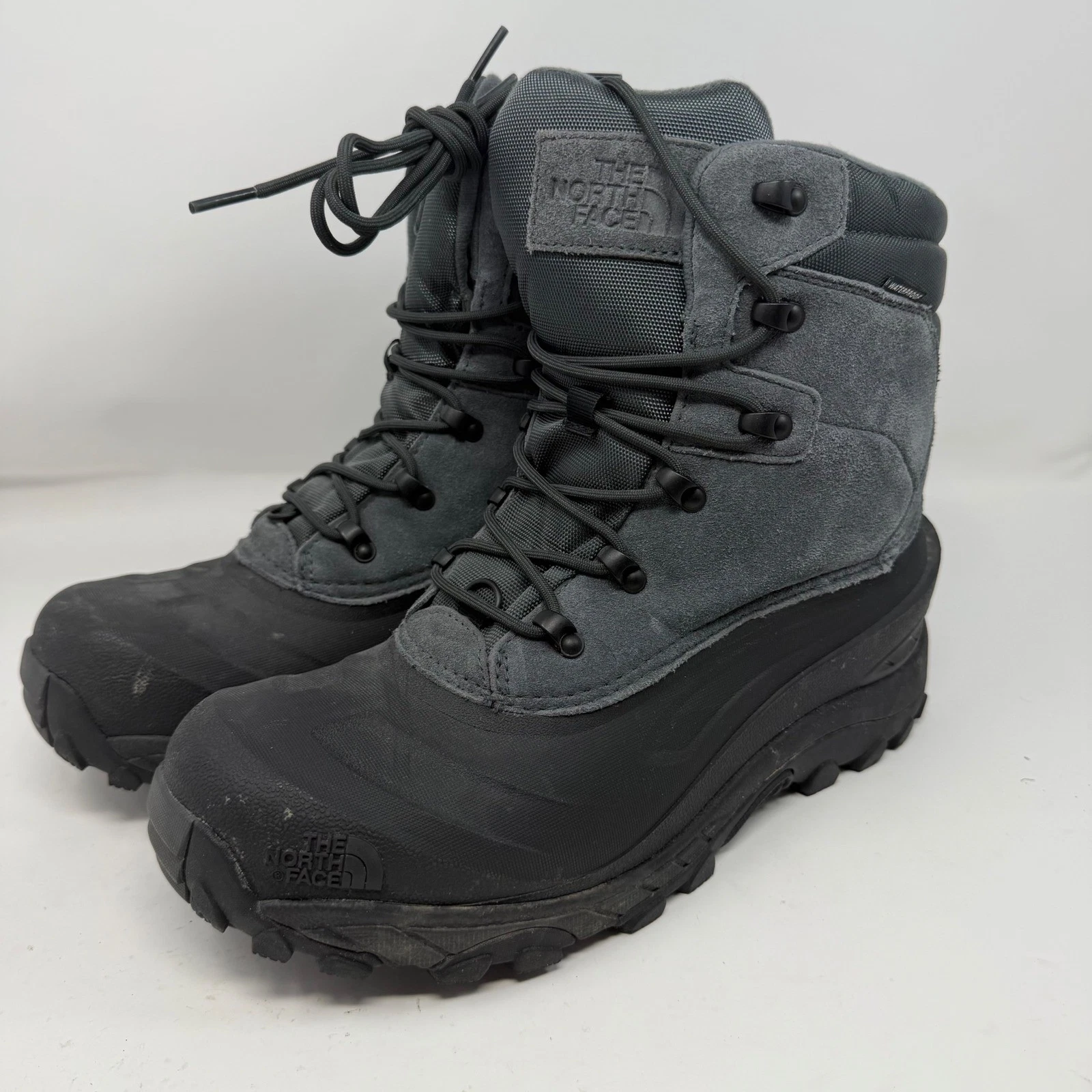The North Face Chilkat IV Mens 10.5 Waterproof Winter Boots Grey Black NF0A4OAF