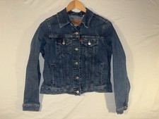 Levi Strauss Youth Size Large Denim Blue Jean Trucker Jacket Classic Outdoors