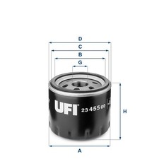 2345500 UFI FILTRO OLIO MOTORE per LANCIA LYBRA MUSA THESIS 1.9 JTD 2.4 JTD