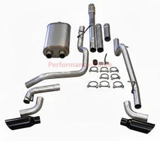 Dual Exhaust Kit MaxFlow Large Body Fits 19-26 Silverado/Sierra 1500 5.3L Black 
