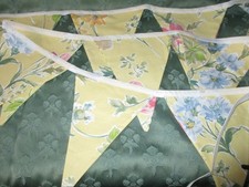 Laura Ashley Fabric  Gorgeous Bunting 2 mtrs +  ties Double sided Lovely Summer