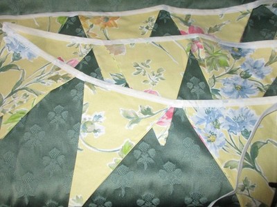 Laura Ashley Stoff wunderschöne Wimpelkette 2 mtr + Krawatten doppelseitig schön Sommer