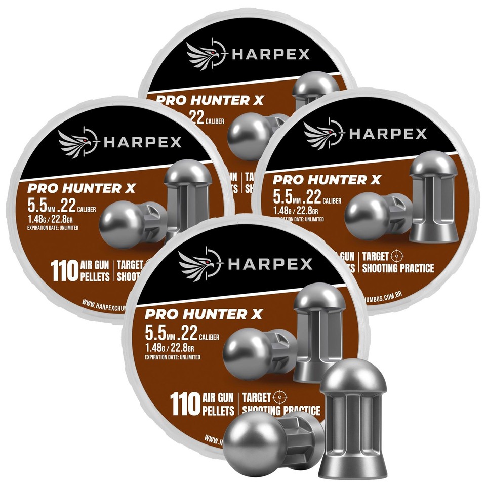 Harpex Pro Hunter X .22 (5.5mm) Cal Airgun pellets - Domed Impact Lead ...