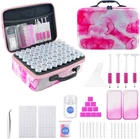 Diamond Art Storage Case 120 Slots Bead Organiser Box Drill Tools Portable Pink