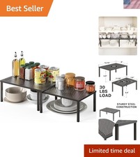Versatile Steel Counter Shelf Organizer - Compact Design for Kitchen Office